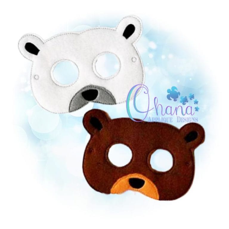 Bear Pretend Mask Embroidery