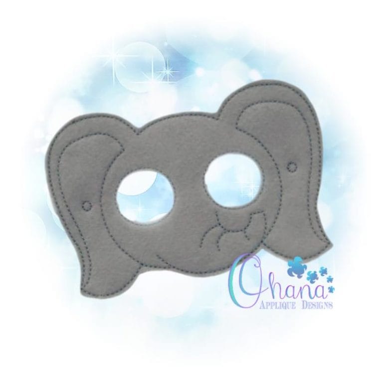 Elephant Pretend Mask Embroidery