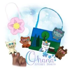 Floral Crown Animal Finger Puppet Set