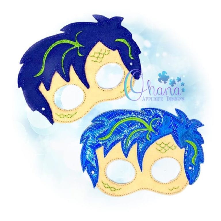 Merman Pretend Mask Embroidery