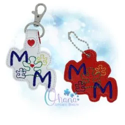 Mom Puzzle Pieces Key Chain