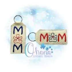 MOM Puzzle Lip Balm Holder Key Chain The Hoop Designs Machine Embroidery Designs