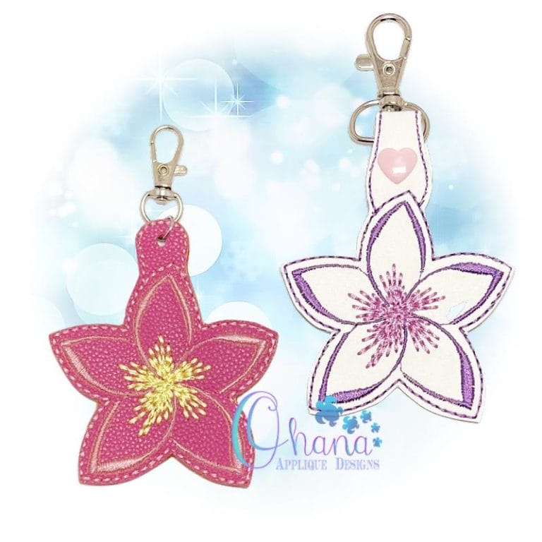 Plumeria Flower Key Chain