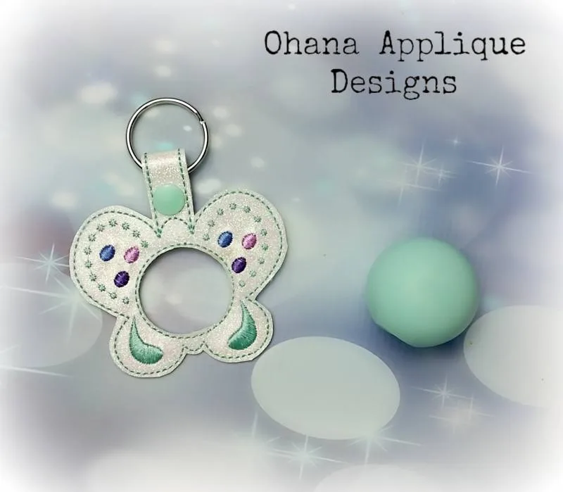 Butterfly Sphere Lip Balm Holder key chain