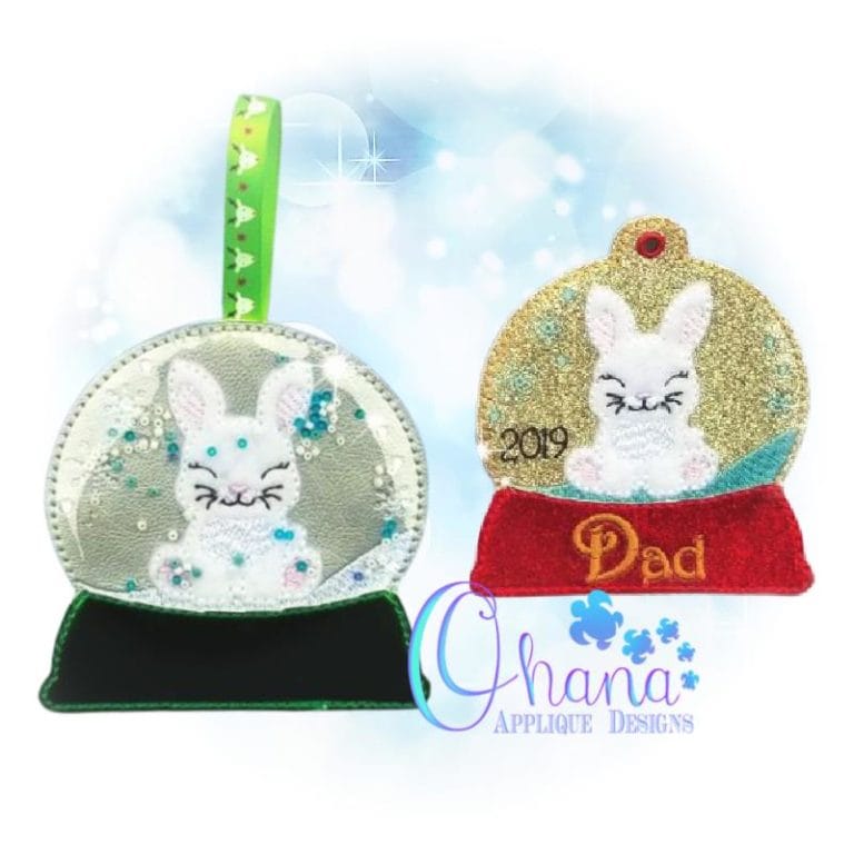 Arctic Rabbit Snowglobe Ornament