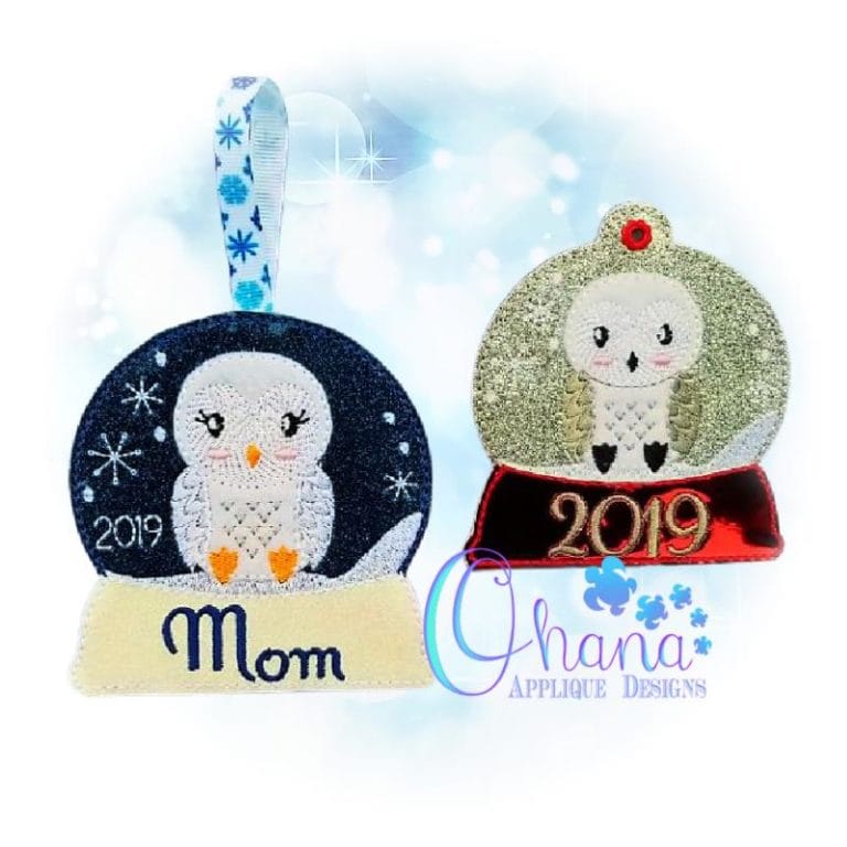 Snowy Owl Snowglobe Ornament
