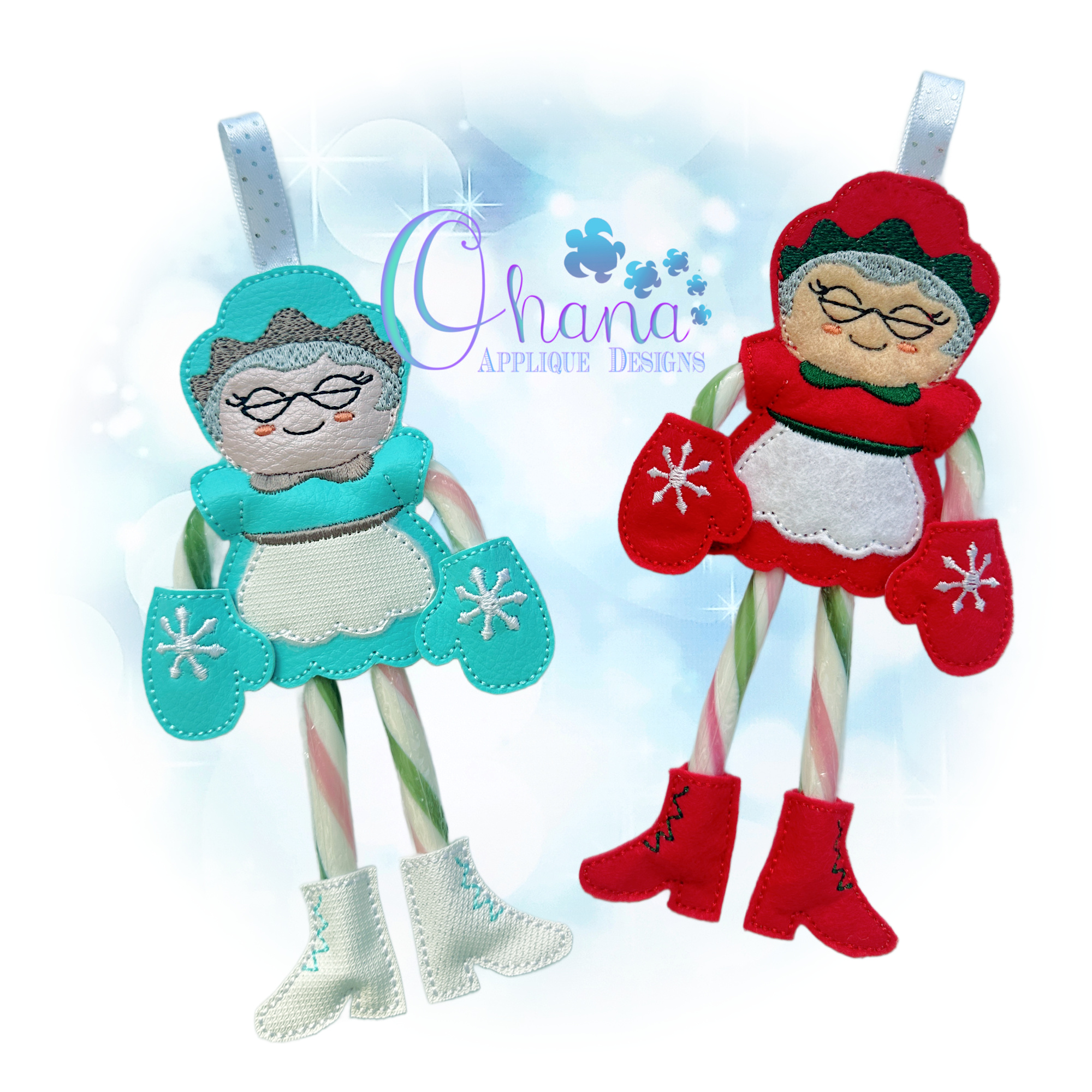 Santa and Mrs Candy Cane Holder