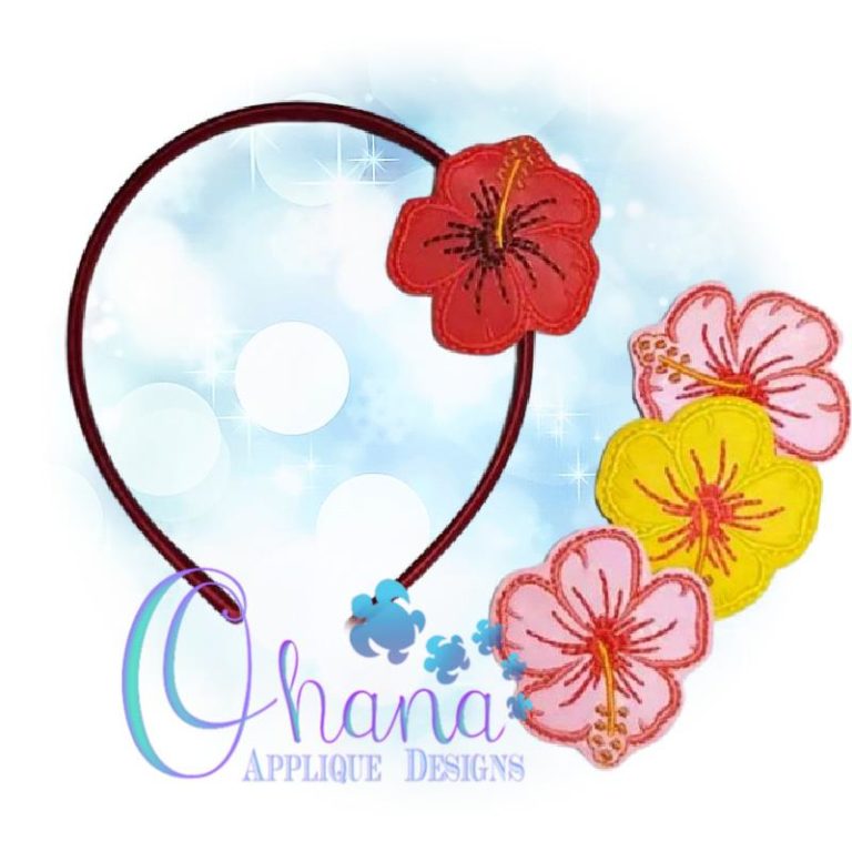 Hibiscus Headband Cover - Ohana Applique Designs