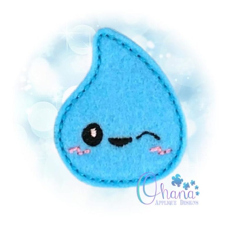 Kawaii Raindrop Feltie