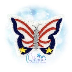 Patriotic Butterfly Feltie Embroidery