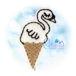 Swan Icecream Cone Feltie