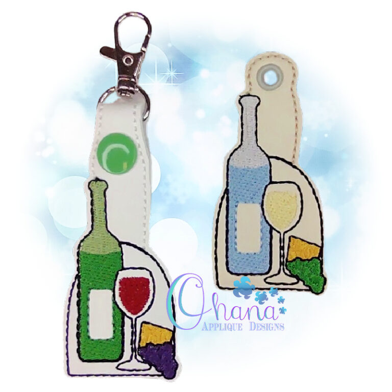 Wine and Cheese Key Chain