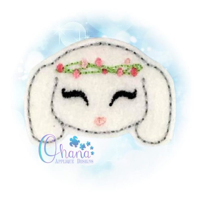 Floral Bunny Feltie Embroidery