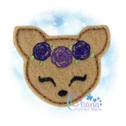 Floral Fawn Feltie Embroidery