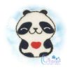 Panda Heart Feltie Embroidery