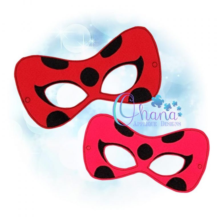 Ladybug Pretend Mask Embroidery Design - Ohana Applique Designs