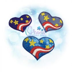 Patriotic Heart Feltie Embroidery