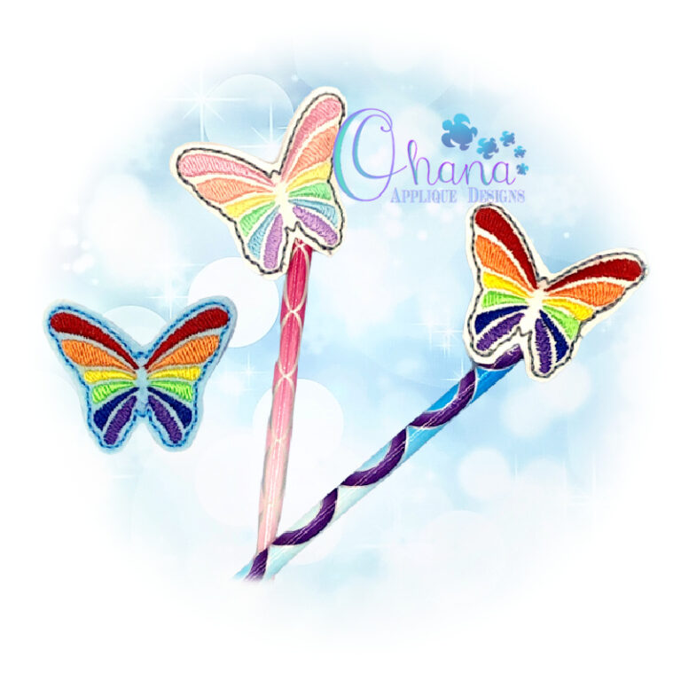 Rainbow Butterfly Pencil Topper