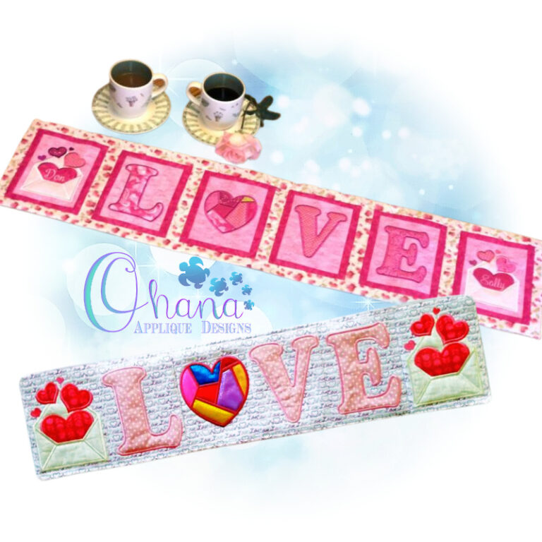 Scrappy Heart Table Runner