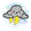 Lightning Cloud Feltie Embroidery