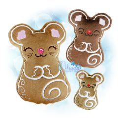 Gingerbread Mouse Stuffie Embroidery