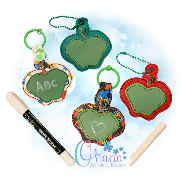 Apple Chalk Board Key Chain