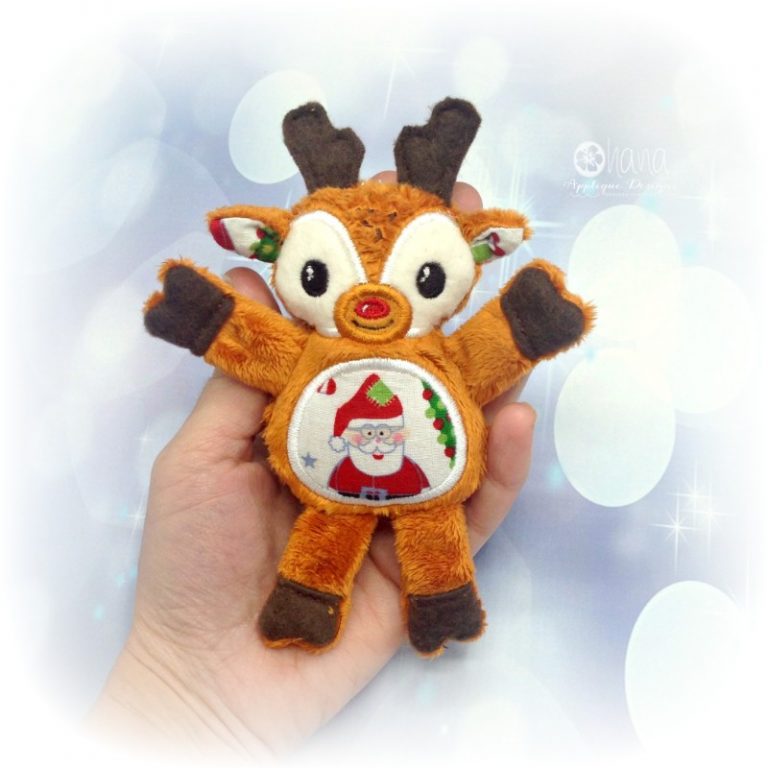 Reindeer Stuffie Embroidery Design - Ohana Applique Designs