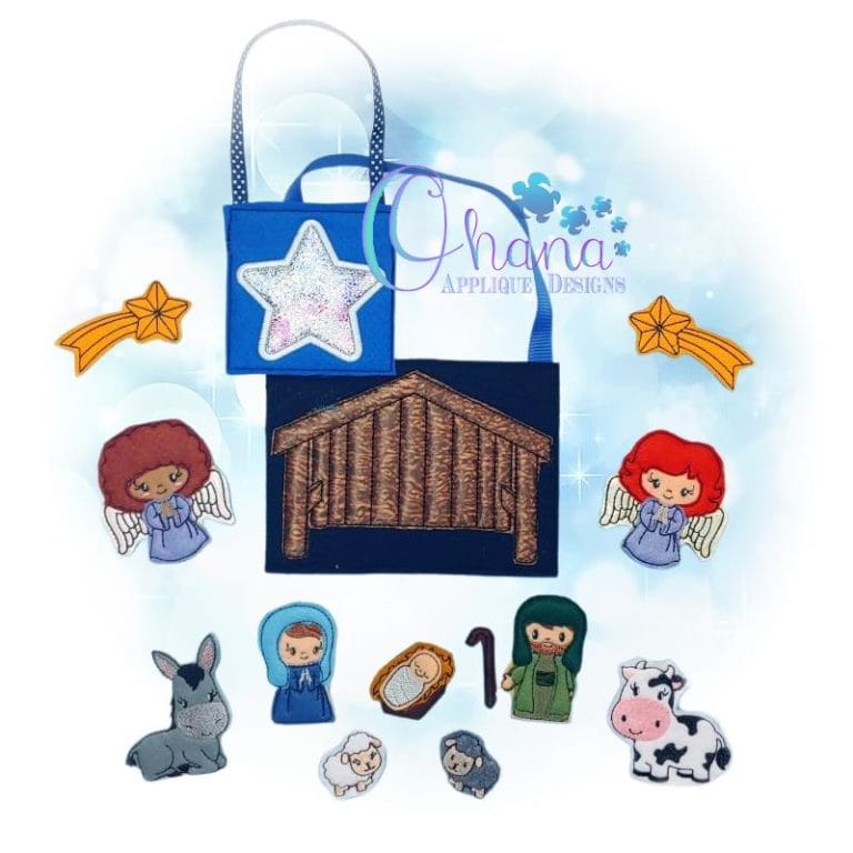 Nativity Finger Puppet Embroidery Design Set