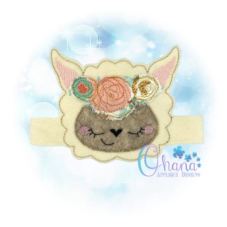 Floral Llama Mask Band