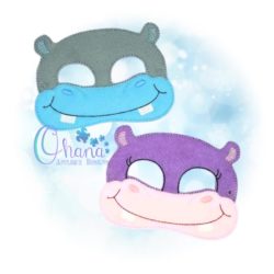 Hippo Pretend Mask Embroidery