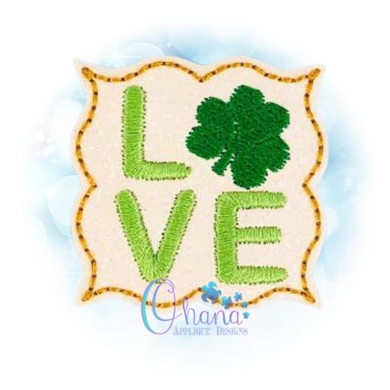 Love Shamrock Feltie Embroidery