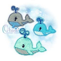 Whale Feltie Embroidery Design