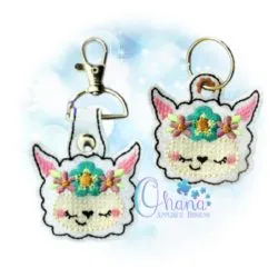 Llama Key Chain Embroidery
