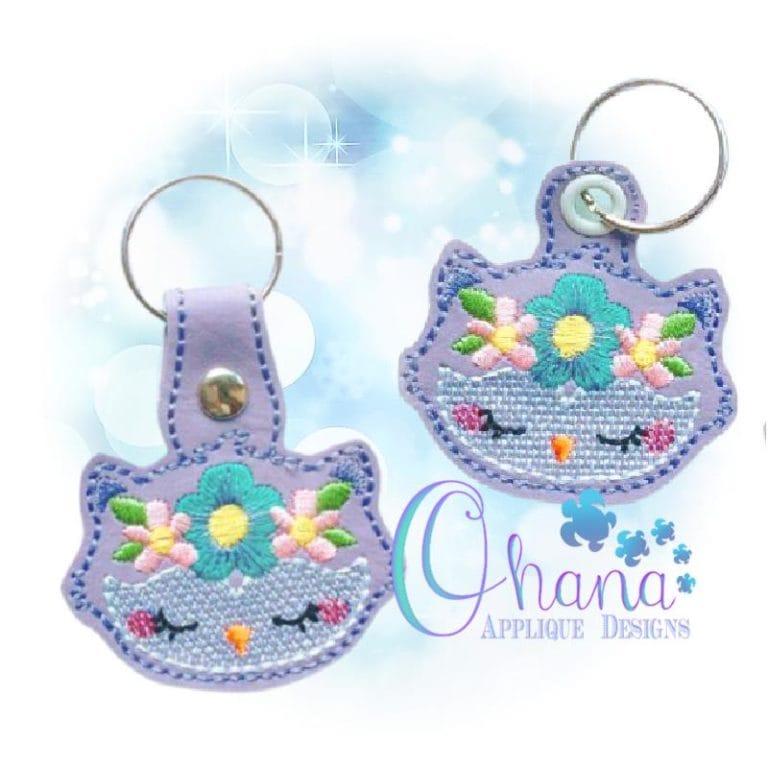 Floral Owl Key Chain