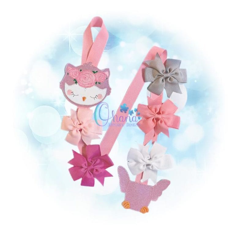 Floral Owl Bow Holder