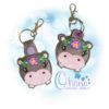Floral Hippo Key Chain