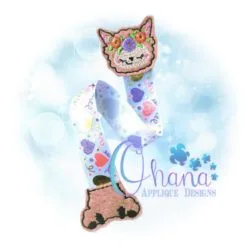 Floral Llama Ribbon Bookmark