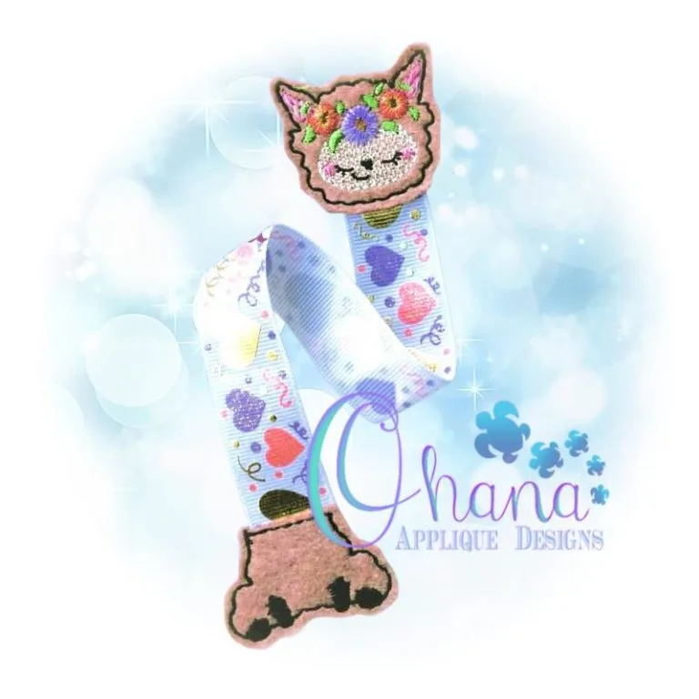 Floral Llama Ribbon Bookmark