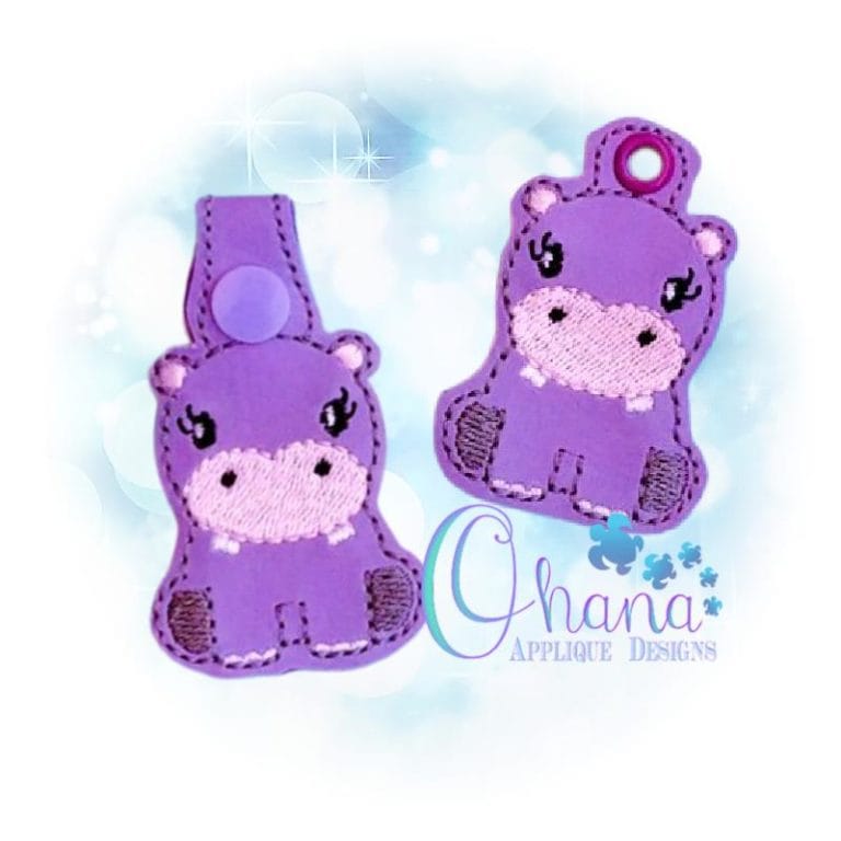 Sitting Hippo Key Chain