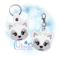 Wolf Key Chain Embroidery