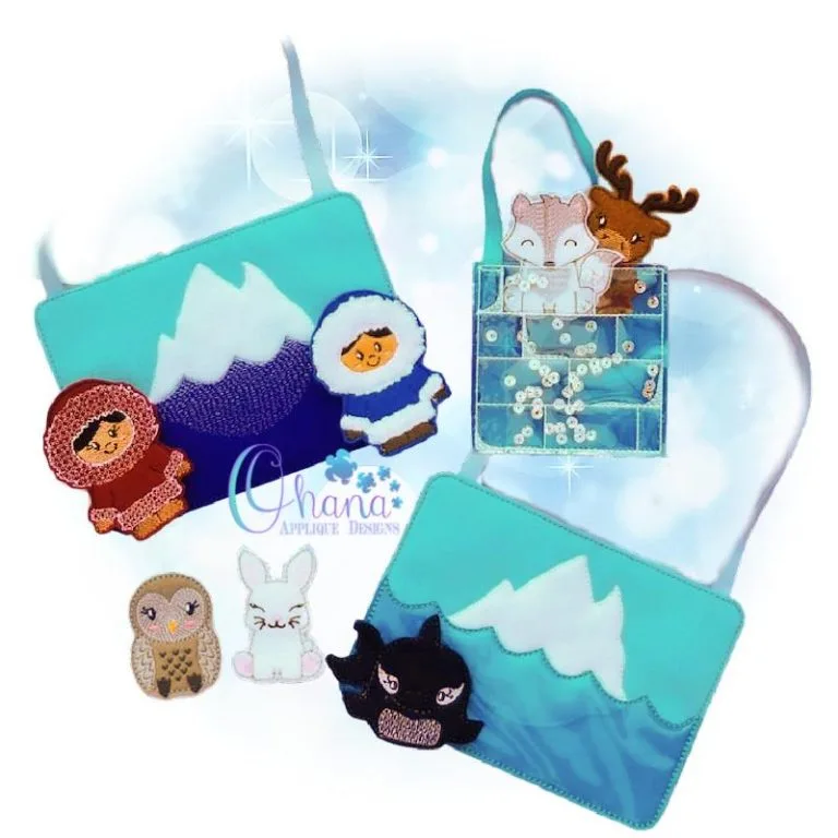 Arctic 2 Finger Puppet Embroidery Design Set