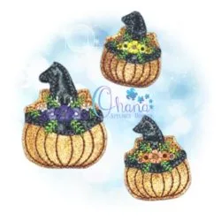 floral witch feltie pumpkin