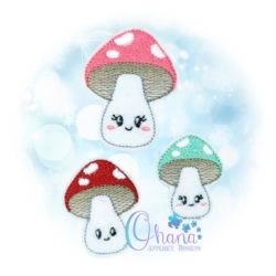 Kawaii Mushroom Feltie Embroidery