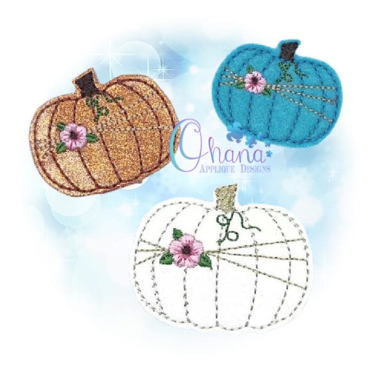 Pumpkin with Flower Feltie