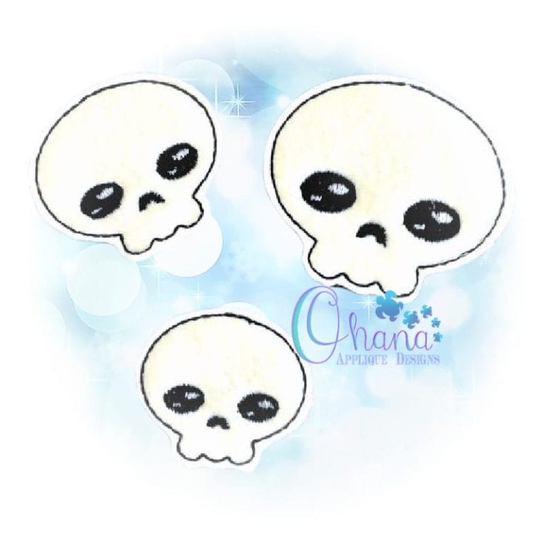 Skeleton feltie embroidery design