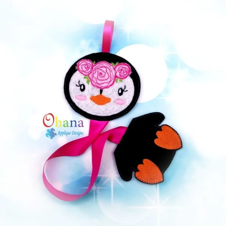 Floral Penguin Bow Holder