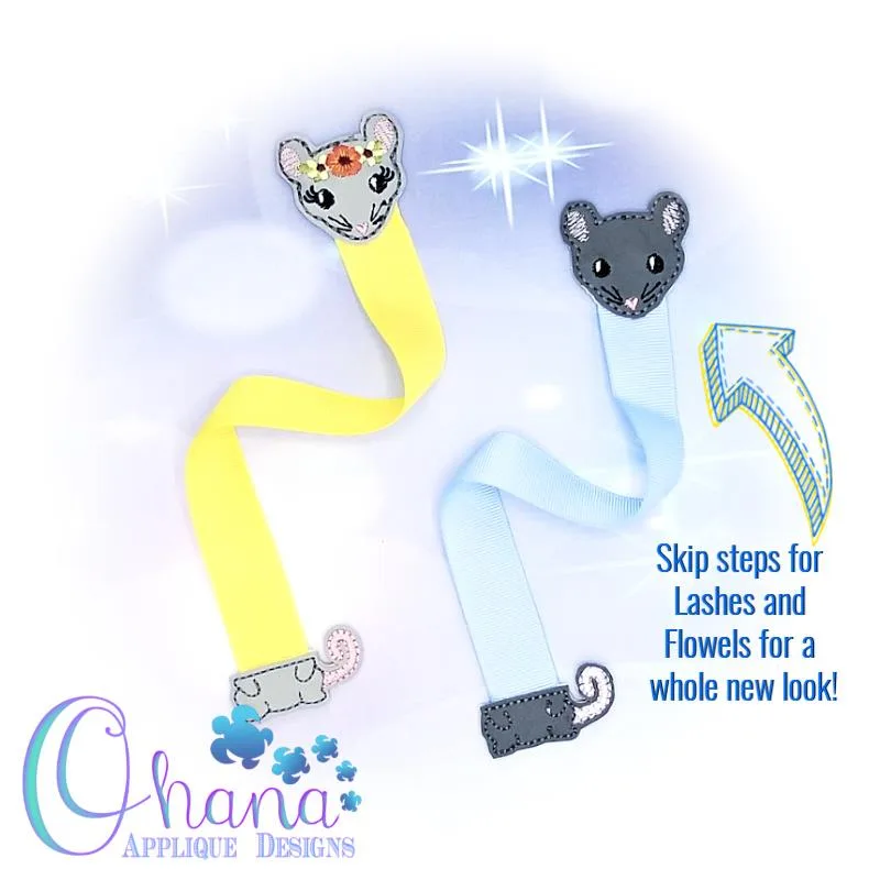 Floral Rat/ Mouse Ribbon Bookmark Floral Rat/ Mouse Ribbon Bookmark