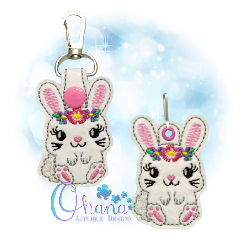 Floral Sally Bunny Key Chain