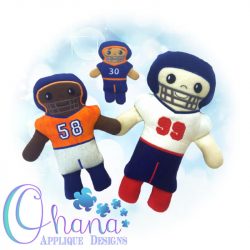 football player stuffie embroidery