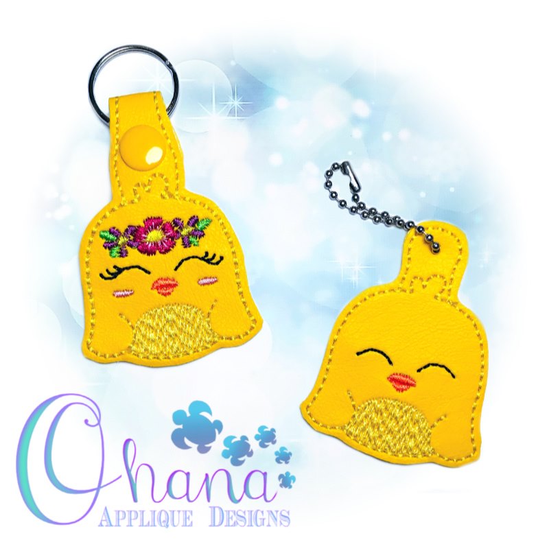 Floral Chick Key Chain